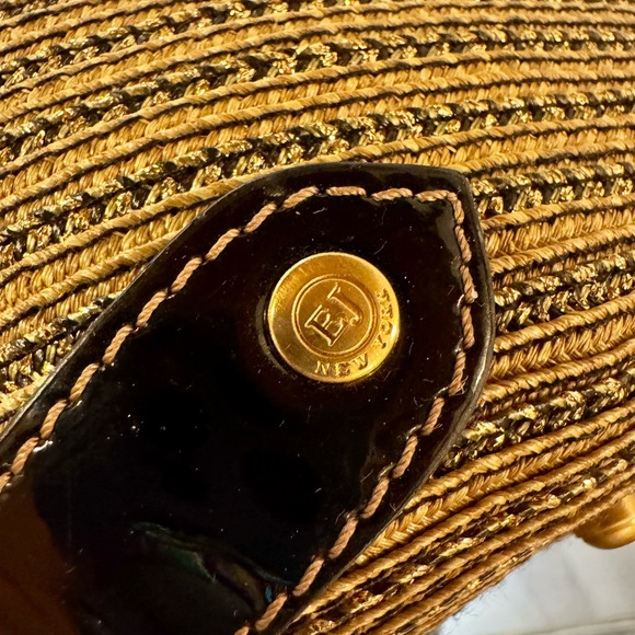 ERIC JAVITS black and gold woven shoulder bag. - Picture 7 of 10
